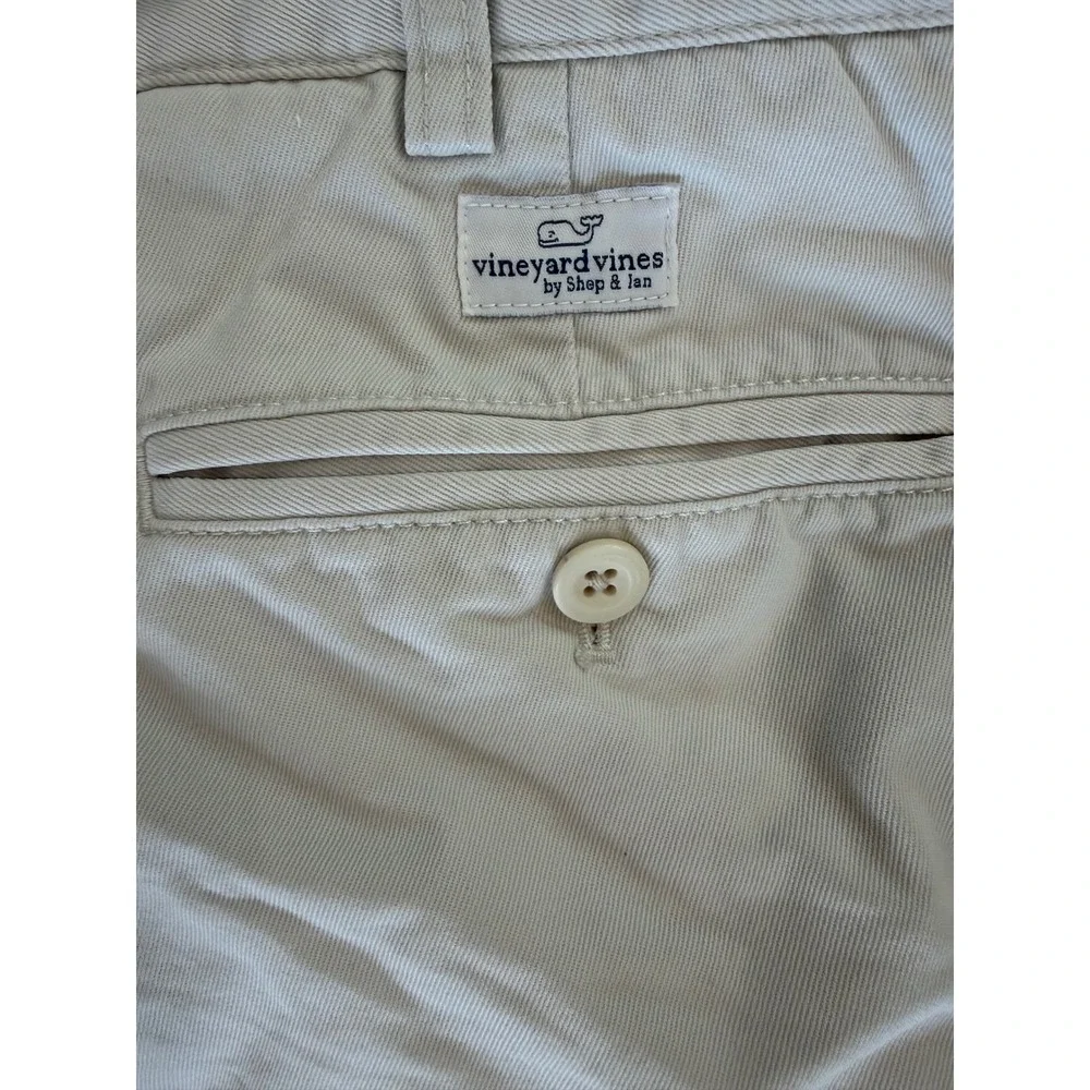 Vineyard Vines Club Shorts Mens 38 Stone White Cotton Twill Chino Golf Preppy